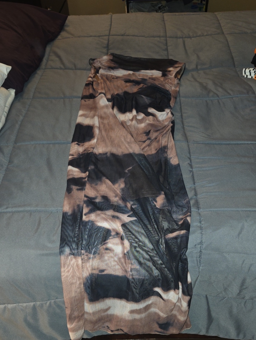 Tie-Dye Maxi DRESS in Black and Brown